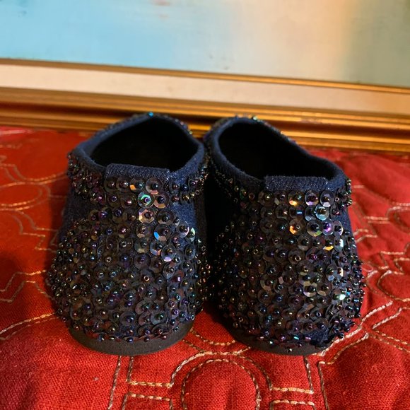 Like NEW! Meeka beaded flats 100% Cotton Royal Blue Women's size 8 - Picture 10 of 10